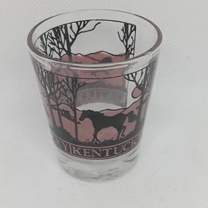 KENTUCKY STATE WRAPAROUND SHOT GLASS SHOTGLASS Horses - Picture 1 of 1
