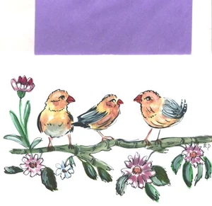 Yellow Finch Fiches Goldfinch Blank Inside Hand Painted Greeting Card - Picture 1 of 2