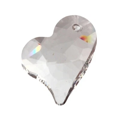 Pendiente colgante vintage austriaco D.S corazón cristal facetado cuentas de vidrio 25 mm Foto 1 de 3