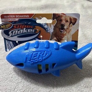 Nerf Dog Shark Football Dog Toy with Interactive Squeak and Crunch, Lightweight. - Picture 1 of 7