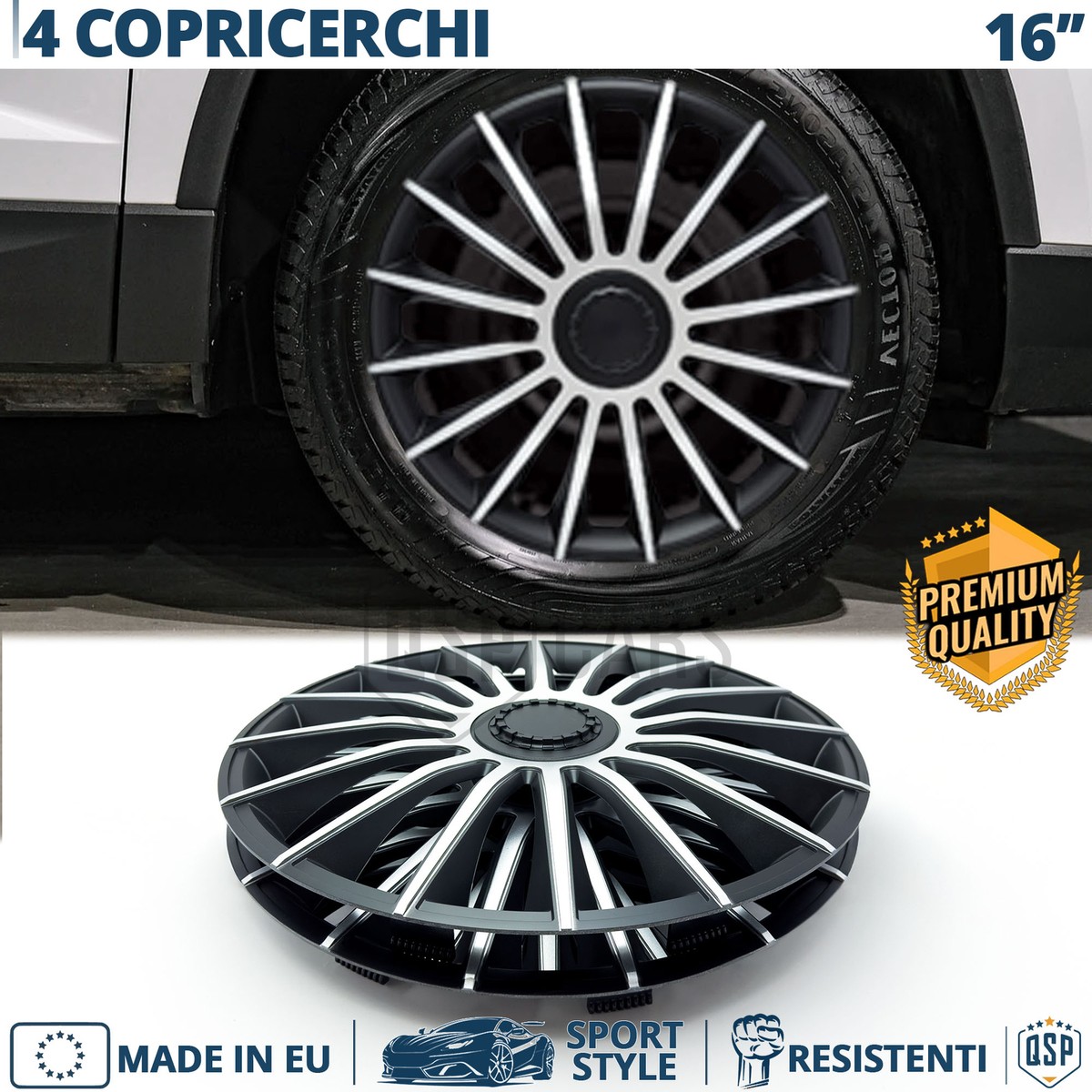 Copricerchi Per Fiat Ducato 2014 - Kit 4 Pezzi, Diametro 15 Pollici, Non Originali - Foto 3