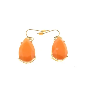 Apricot Color Pear Drop Dangle Earrings Gold tone Lucite 1.25" - Picture 1 of 4
