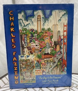 CHARLES FAZZINO Glitter Puzzle Our Day In San Francisco 1000 PC FACTORY SEALED - Picture 1 of 6