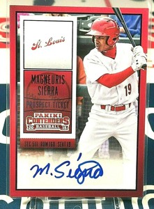 Magneuris Sierra 2015 Panini Contenders Prospect Ticket Autograph Blue Foil #28