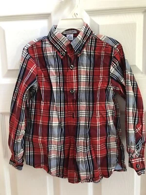 Camisa Kitestrings Niños Talla 4 Manga Larga Cuadros Azul y Rojo Foto 1 de 4