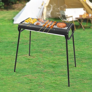 Portable BBQ Charcoal Grill Foldable Barbecue Stove Yard Cooker Stainless Steel - Picture 1 of 17