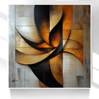 Leinwand Bild Abstrakt Geometrische Kunst Gemälde Wandbilder XXL Wohnzimmer 7097 - Bild 1 von 4