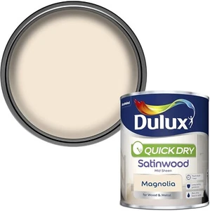 Dulux Quick Dry Satinwood 750ml Magnolia - Picture 1 of 1