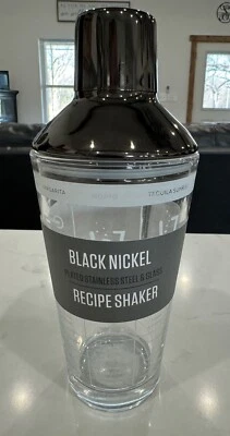Cambridge  Glass 16 oz Recipe Shaker Black Nickel Stainless - Изображение 1 из 3