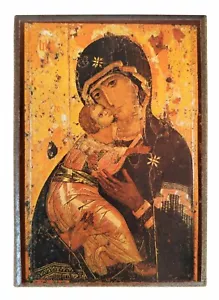 JUNGFRAU UND KIND, SÜSSES KÜSSEN, WLADIMIR - griechisch-byzantinisch-orthodoxe Ikone - Bild 1 von 3