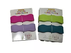 2pc Silicone Bottle Label Bands - Choose Color! NEW! FREE SHIP! - Picture 1 of 2
