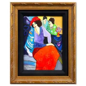 Itzchak Tarkay (1935-2012) "Blue Mood" Signed Mixed Media Overpaint, Framed - Picture 1 of 3