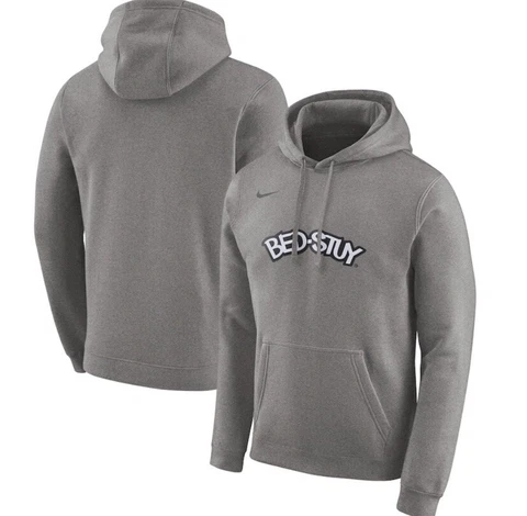 Nike Men’s Brooklyn Nets Heather Gray City Edition Club Pullover Hoodie Size L Cover
