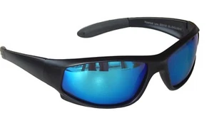 Sportbrille Sonnenbrille Radbrille Bikerbrille Schwarz Black Blau verspiegelt M2 - Imagen 1 de 3