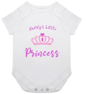 Daddy's Little Princess Baby Grow Babygrow Bodysuit Gift Girl Birth Birthday Dad - Picture 1 of 1