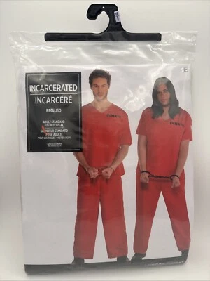 Disfraz de Preso Encarcelado Halloween Adulto Estándar Talla Única Naranja Foto 1 de 4