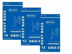 36 Bags Fits For Panasonic Type U, U3 & U6 Upright 816-12SW, MC-115P, MC-115PT - Picture 1 of 2