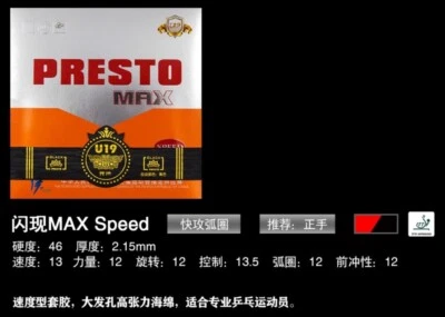 Friendship 729 PRESTO MAX SPEED RUBBER, FAST ATTACT LOOPDRIVE