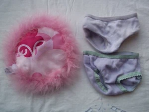 American Girl 2 Pair Tagged Underwear & Licorice Pink Fuzzy Pillow - Picture 1 of 11