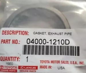 TOYOTA | JUNTA DE TUBO DE ESCAPE NUEVA 04000-1210D FABRICANTE DE EQUIPOS ORIGINALES FABRICANTE ORIGINAL SCION LEXUS RARA EE. UU. - Imagen 1 de 5