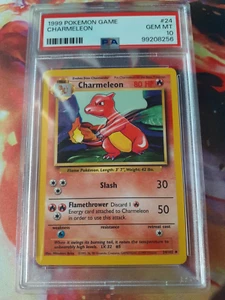 Pokemon TCG Base Set Unlimited Charmeleon #24 Uncommon 1999 PSA 10 Gem Mint - Picture 1 of 2
