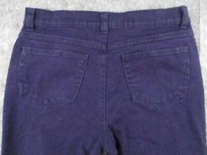 Style and Co Jeans Womens 8P PETITE Deep Purple Denim Straight Mid Rise 28x27 - Picture 1 of 12