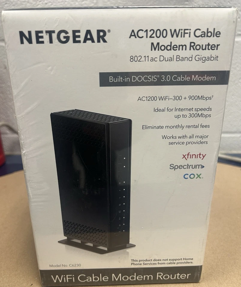 NIB NETGEAR Cable Modem Built-in WiFi Router (C6230) AC1200 DOCSIS 3.0 - Image 1 of 1