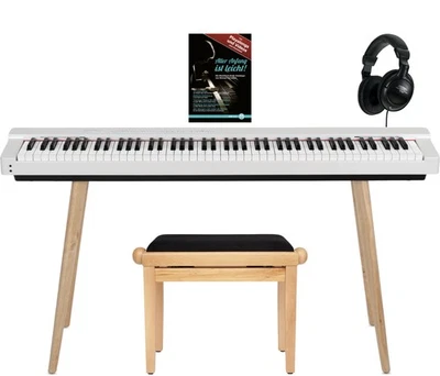 Classic Cantabile SP-316 Stage Piano Home Set Panca Cuffie Scuola Bianco Pedale - Immagine 1 di 4