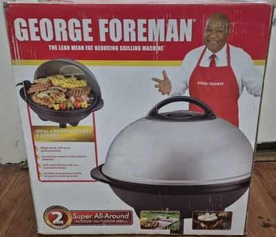 Parrilla eléctrica George Foreman plateada 12+ porciones hasta 15 interiores/exteriores GGR50B Foto 1 de 4
