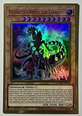 Ultimate Conductor Tyranno MGED-EN014 (NM) Premium Gold Rare 1st Edition YuGiOh! - Image 1 of 3
