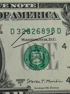 2017 A Uncirculated Cleveland $1 Bill Mis-stamped 8 Gas Pump Error High Ending 8 - Picture 1 of 3