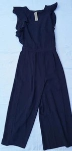 J.Crew Women’s Sleeveless Ruffle Jumpsuit Navy Blue Size 4 NWT - Picture 1 of 7