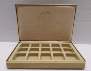 Vintage 1960s LADY BUXTON Hinged Jewelry Box 7" x 4.75" Tan & Gold Accent - Picture 1 of 9