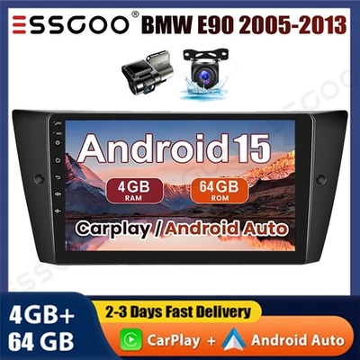 Android 15 4+64GB Para BMW 3 E90 M3 328i 335i DVR+ Radio Estéreo Coche GPS BT+Cámara Foto 1 de 4