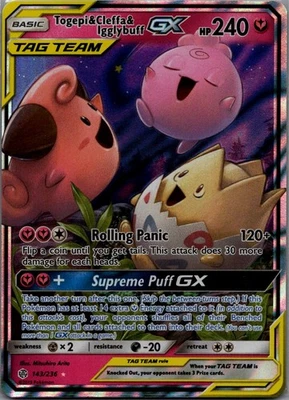 Togepi & Cleffa & Igglybuff GX Ultra Rare SM - Cosmic Eclipse 143/236 NM - Image 1 of 2
