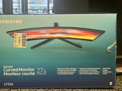 Samsung Essential 27" Curved LED Monitor - Black (CF396) - Image 1 of 4