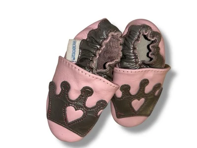 Zapatos Robeez Bebé Niña 6-12 Mos Rosa Con Coronas Doradas Princesa Foto 1 de 3