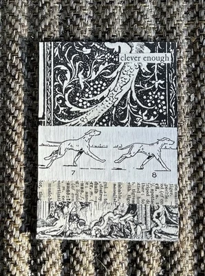 Tarjeta Coleccionable Artista ACEO Collage Original Imágenes Ornamentadas en Blanco y Negro Con Perro Foto 1 de 2