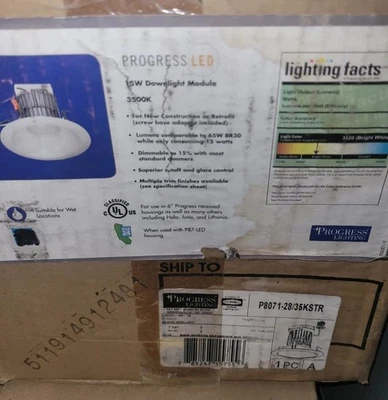 NOS Progress Lighting P8071-28/35KSTR LED Recessed Trim - Image 1 of 3