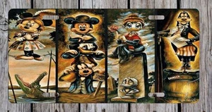 Haunted Mansion Portraits Goofy Mickey Minnie Metal License Plate Sign Disney - Picture 1 of 1