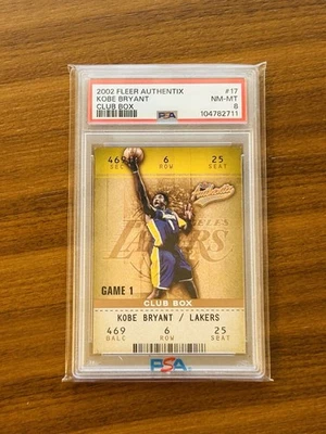 2002 FLEER AUTHENTIX -KOBE BRYANT -CLUB BOX SP- /100🔥PSA 8🔥POP 6-NONE HIGHER🔥 - Image 1 of 3