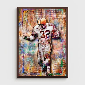 CLEVELAND BROWNS JIM BROWN 24x36in Poster, Jim Brown Print Free Shipping US - Picture 1 of 9