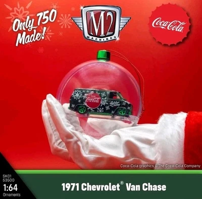 2025 M2 Machines Christmas Ornament - Coca-Cola 1971 Chevrolet Van CHASE!! - Image 1 of 4