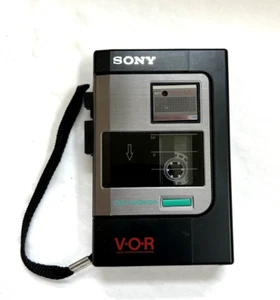Cinta de casete Sony VOR grabadora operada por voz micrófono plano negro SOLO PIEZAS DE COLECCIÓN - Imagen 1 de 9