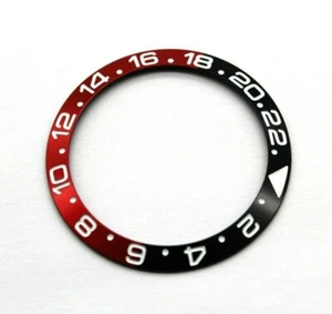 Lunetta alluminio lunetta intarsiata *coca cola* nero-rosso compatibile Rolex GMT Master II - Foto 1 di 6