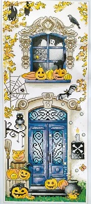 Halloween Door & Balcony - 14 Count Cross Stitch Kit - Aida Size 20 x 45cm - Image 1 of 4