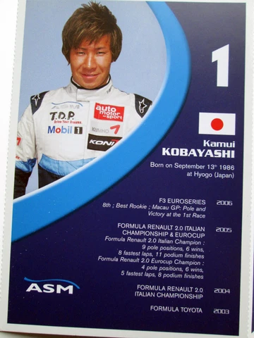 Very Rare Booklet Cards ASM Team F3 Kobayashi Grosjean Hulkenberg Dillman Racing Cover
