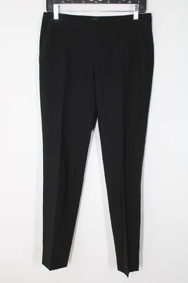 Pantalones de beneficio Theyskens Theory 2 36 negros de poli lana elásticos con cremallera lateral Foto 1 de 4