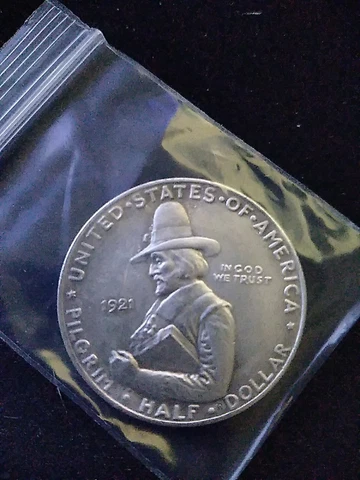 1921 Pilgrim Commemorative Half Dollar, Better Date *Free Shipping*-R Cover