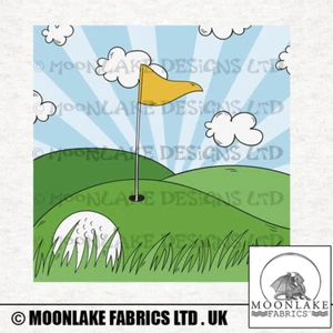 Golf Grün Golf Aquarell Spritter Craft Paneele in 100 % Baumwolle oder Polyester  - Bild 1 von 3